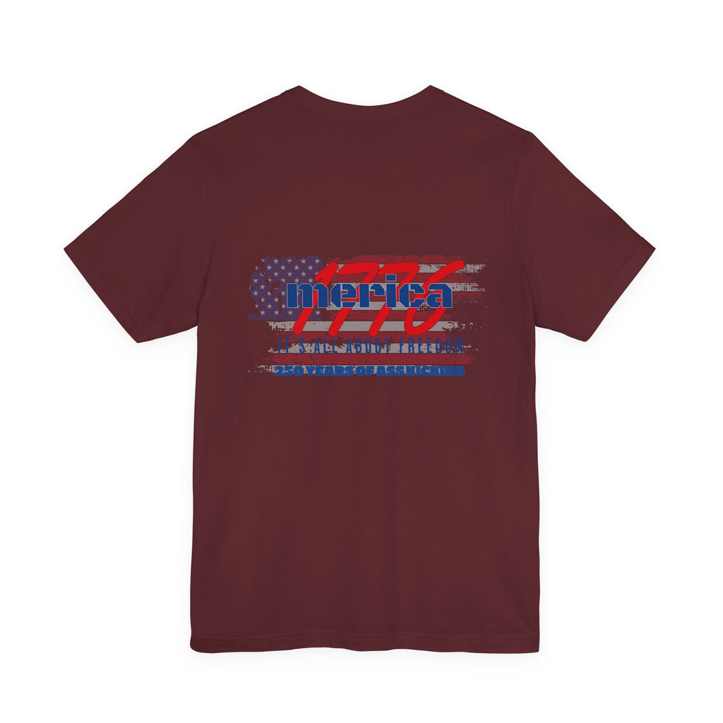 1776 Merica Freedom T-Shirt — Patriotic 'It's All About Freedom' Tee