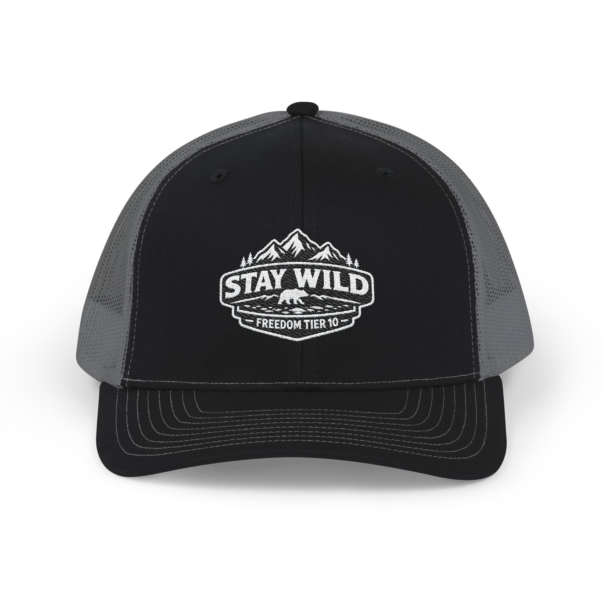 Stay Wild Trucker Cap — Outdoor Adventure Snapback Hat